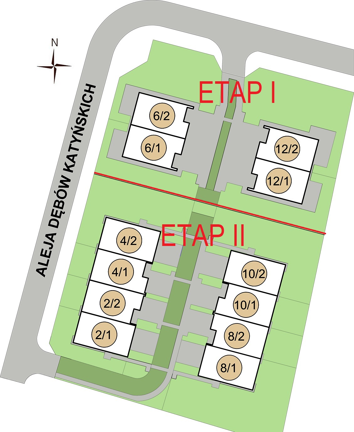 Dęby 2 mapa podzial